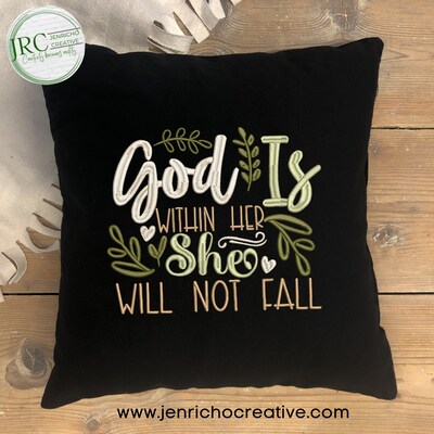 God is With in Her Embroidered Pillow Cover - image1